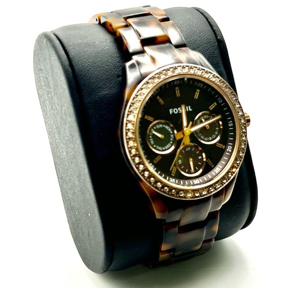 FOSSIL Ladies Stella Chronograph Tortoise Shell Working main image 4